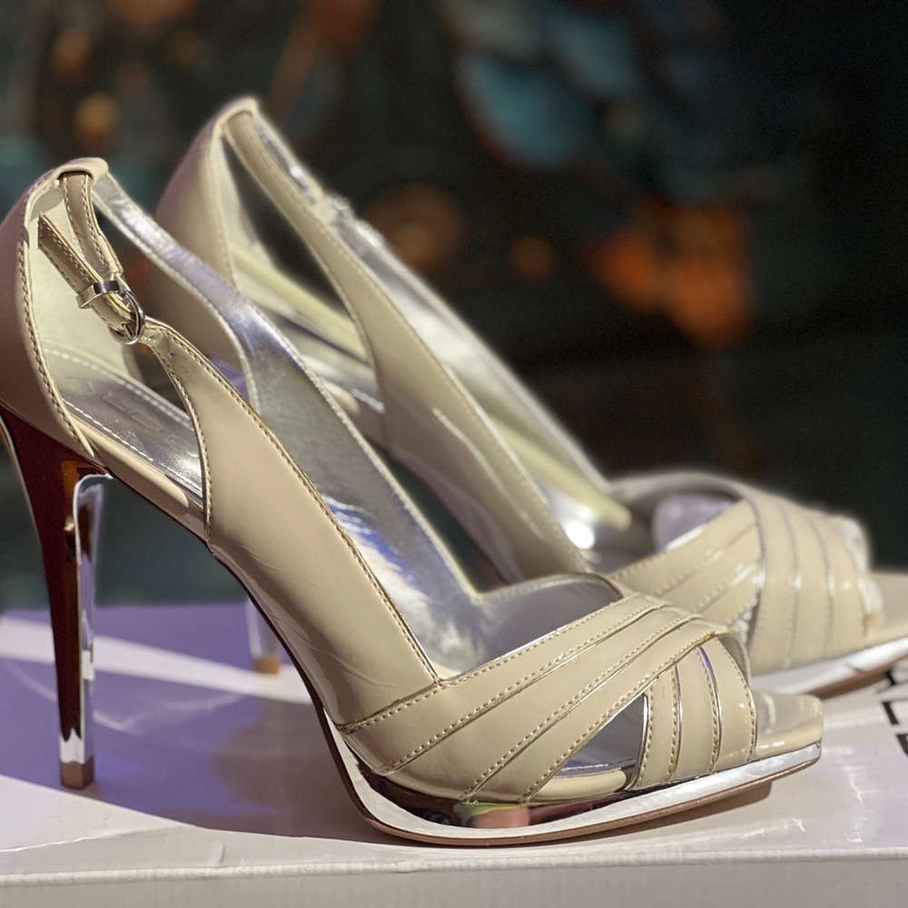 NIB Aldo Cream Peep Toe High Heels